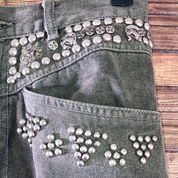 Vintage 1980’s Della-Sport Western Black gray Mom Bareback Jeans 8x30 - Picture 3 of 15